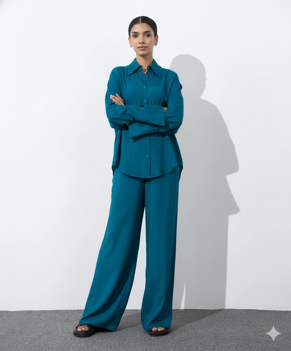 Luxe Mist Satin Co-Ord Set