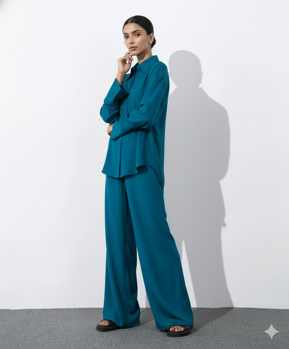 Luxe Mist Satin Co-Ord Set